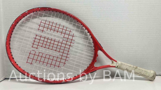 WILSON ROGER FEDERER JR 21 RED & WHITE TENNIS RACQUET $55