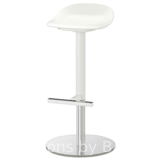 IKEA JANINGE 29in White and Chrome Bar Stool 16.5in X 14in X 33in