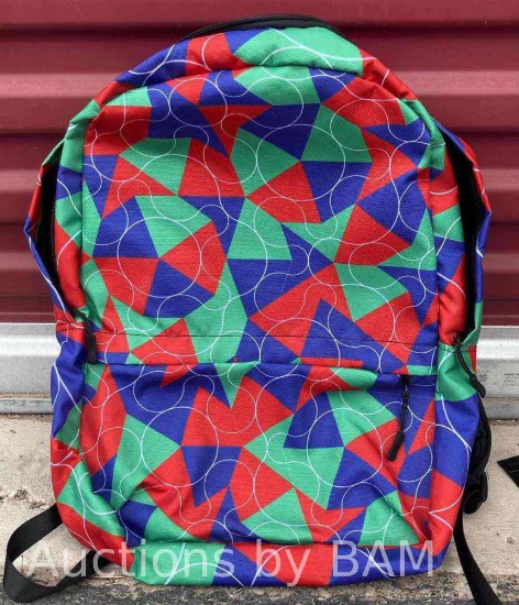 RED, GREEN & BLUE PATTERN BACKPACK