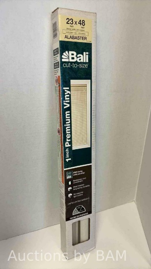 NEW BALI CUT-TO-SIZE 1? PREMIUM VINYL 23? x 48? MINI BLINDS (COLOR: ALABASTER) $30