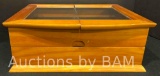 WOODEN GLASS TOP JEWELRY BOX 10.75INCH X 14INCH H5INCH
