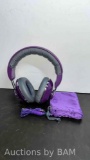 JLAB BOMBORA OVER EAR PURPLE HEADPHONES W UNIVERSAL MIC AND BAG MSRP $30.00