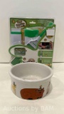 PET FUR REMOVER KIT AND CERAMIC CAT BOWL