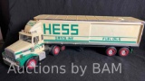 HESS BATTERY OPERATED GASOLINE TRUCK AND TRAILER 1987 MISSING BARRELS REAR TRAILER DOOR