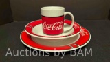GIBSON HOUSEWARES COCACOLA BRAND DINNERWARE AND MUGS 3PC SET 1997