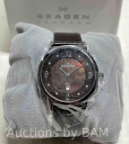 SKAGEN STEEL WOMENS ANALOG WATCH W STAINLESS STEEL CASE AND GENUINE LEATHER STRAP PURPLE MOTHER OF