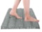 Subrtex Bathroom Rugs Chenille Plush Bath Mat Water Absorbent,16x24, Light Gray