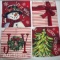 Smile Snowman Love Christmas Tree Throw Pillow Cover 4 Set 18 x 18 Inch Striped