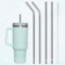 4 PCS Stainless Steel Replacement Straws for Stanley Cup 40oz, Reusable Straws Compatible with
