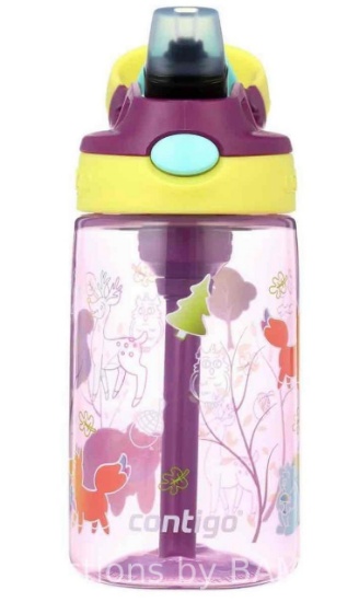 Contigo Kids Water Bottle with Redesigned AUTOSPOUT Straw, 14 oz, Grape Forest Haven