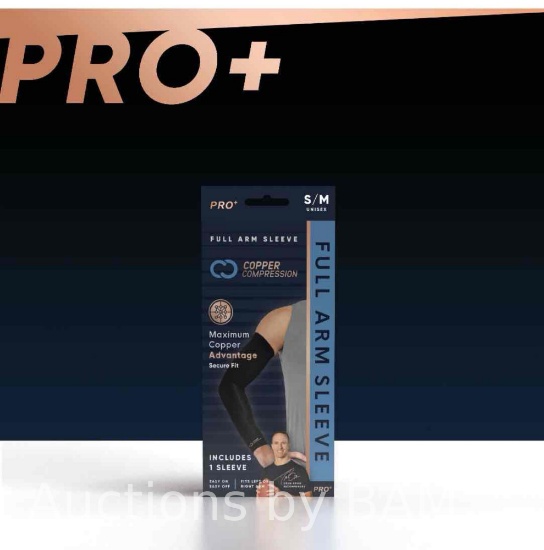 Copper Compression PRO+ Performance Full Arm Sleeve: Compression for Tendonitis, Arthritis & Fore...