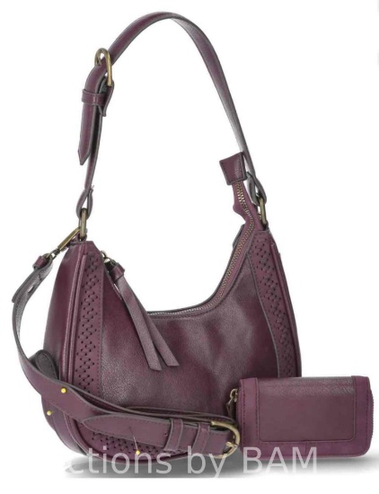 The Pioneer Woman Grace Handbag and Wallet Set, 2-Piece, Grapewine