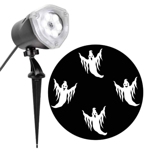 Halloween Whirl-a-Motion Ghost LED Projector Lights by Lightshow Brand Outdoor Dcor, 11.5 in