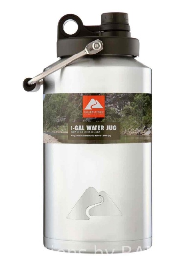 Ozark Trail 1 Gallon Insulated Stainless-Steel Water Jug, Silver