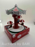 Animated Christmas Village Umbrella Ride Decorative Figurine, 6 in, by Holiday Time