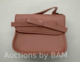 Pink Small Bag Synthentic Leather with Long Strap Pink