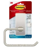Command Bath Satin Nickel Toilet Paper Holder, 1 Toilet Paper Holder, 2 Strips