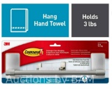 Command Satin Nickel Hand Towel Bar, 1 Towel Bar, Holds 3 lbs, 4 Strips, Bathroom Organization