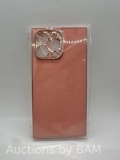 iPhone 14 Pro Max Square Case - Pink Soft Bumper Slim Cover for Women Girls