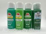 4 Packs of Acrylic Paint, Different Shades of Green