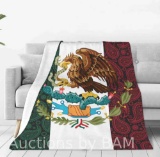 Mexico Flag Throw Blankets for Couch & Bed, 80x60 Fleece Blanket Flannel Blanket Super Soft & Warm