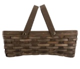 Mainstays Woodchip Storage Basket with Handles, Dark Brown, 6.5W x 12L x 3.94H