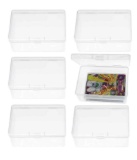 6Pcs Playing Card Deck Cases Plastic Empty Playing Card Box Holder Storage Case Organizer Snap Cl...
