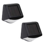 Mainstays 2-Count Solar Powered Black Wall Mountable LED Step Light, 3 Lumens for Decks and Patios