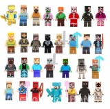 30Pcs Minecraft Mini Action Figures & Accessory, 1.7-in Scale Collectible Toys Playset