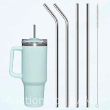 4 PCS Stainless Steel Replacement Straws for Stanley Cup 40oz, Reusable Straws Compatible with