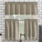 Mainstays Microfiber 3-Piece Solid Semi-Sheer Rod Pocket Kitchen Curtains, 54x36, Taupe