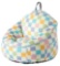 Room Revival Compressed Foam Bean Bag Chair for Kids, Rainbow Checkerboard