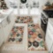 Aonewoe Boho Kitchen Rugs Sets of 3 Non Slip Washable Kitchen Rugs and Runners Decorative Floral