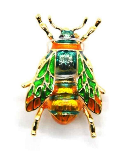 Belagio Rhinestone Metal Brooch, Hornet, Jewel Tone, 1 Piece- Sewing Fasteners