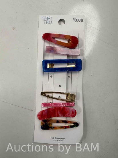 Time and Tru Womens Hair Clip Set, 10-Pack, Jewel