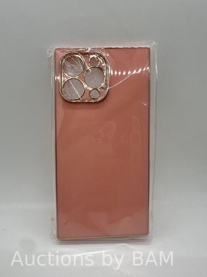 iPhone 14 Pro Max Square Case - Pink Soft Bumper Slim Cover for Women Girls