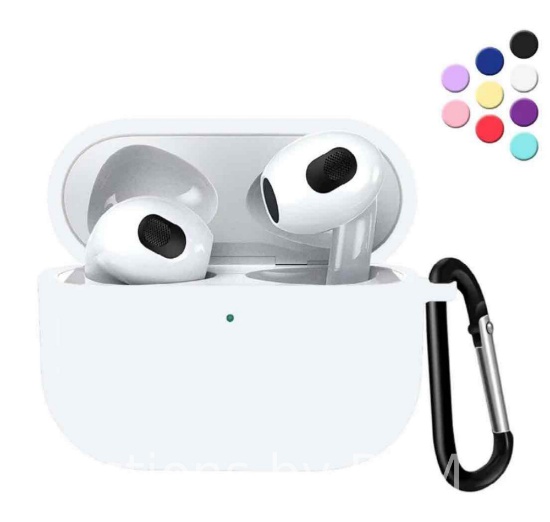 Silicone Case for Airpods 3rd Generation Case Cover (2021) with Keychain, Full Protective