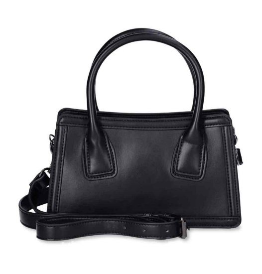 No Boundaries Womens Top Handle Handbag with Two Shoulder Straps, Black