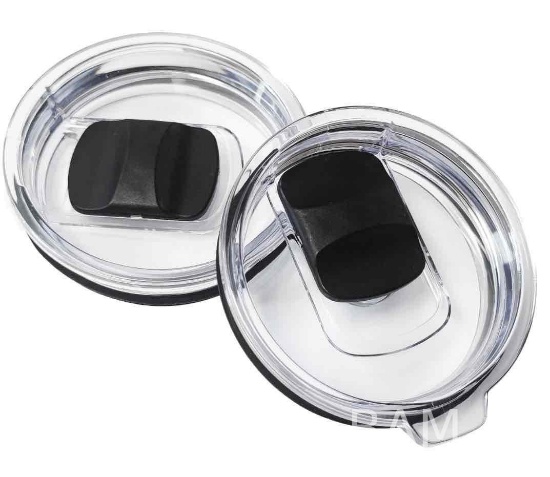 Magnetic Tumbler Lid, 2-Pack, Fits Yeti, Ozark Trail, Rtic Coffee Tumbler, Spill Proof Cover (Bla...