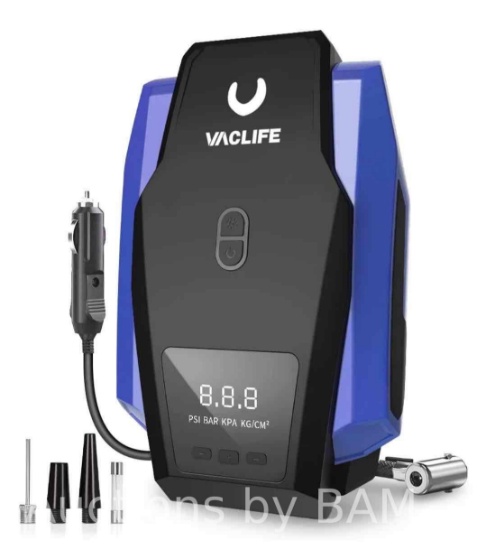 VacLife Air Compressor Tire Inflator, DC 12V Auto Tire Pump with LED Light, Digital Air Pump for ...
