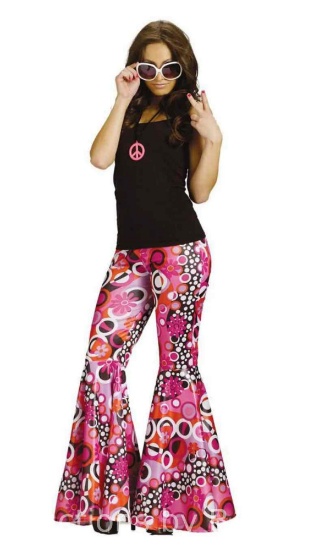 The Groovy 60s Adult Women Hippie Bell Bottoms Costume Accessories Pants SM-MD