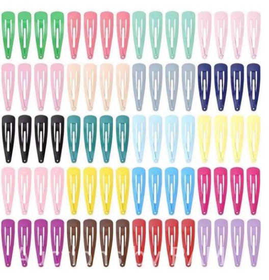 Janrevotw Girls Hair Clips, Non-Slip Metal Press Button Hair Clips For Kids Teenage Women Hair Cl...