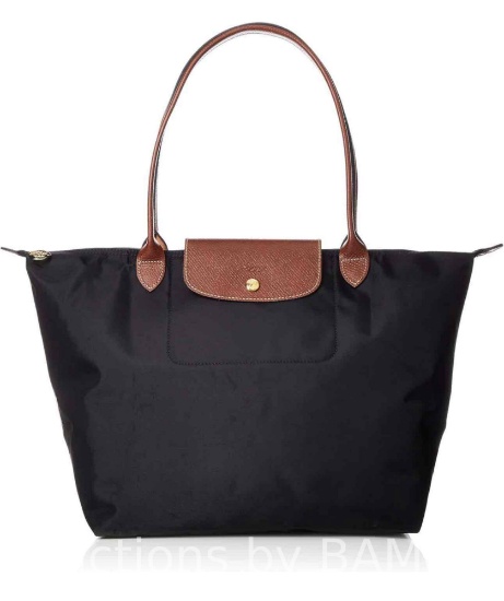 longchamp Womens shoulder tote bags fashion shopping tote bag PM tote canvas HandbagsClassic Black