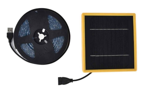 Solar Plant Grow Light LED Plant Powered Growth Light Strip Full Spectrum Dimmable for Garden