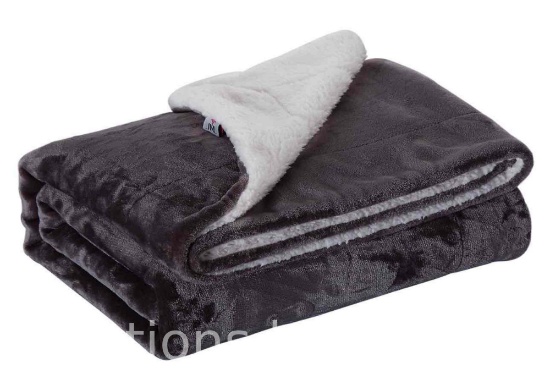 JML Sherpa Fleece Blanket Twin Size, Soft Warm Plush Blanket for Bed Sofa Couch,Gray