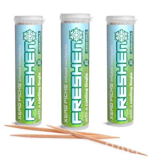 Xero Picks Freshen - Crisp Apple- Infused Flavored Toothpicks for Long Lasting Fresh Breath & Dry