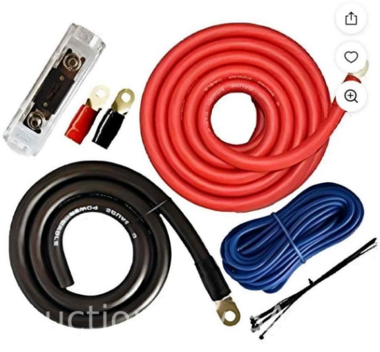 SoundBox Connected 0 Gauge Power Only Amp Kit Amplifier Install Wiring Complete 1/0 Ga Cables 4000W