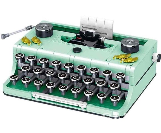 820PCS Block Simulation Retro Typewriter, Retro Vintage Typewriter Model, Retro Decoration, Craft