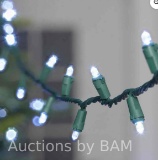 240-Count Cool White LED Dome Christmas Lights with Green Wire, 49.1, Holiday Time