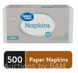 Great Value Disposable Paper Napkins, White, 500 Count